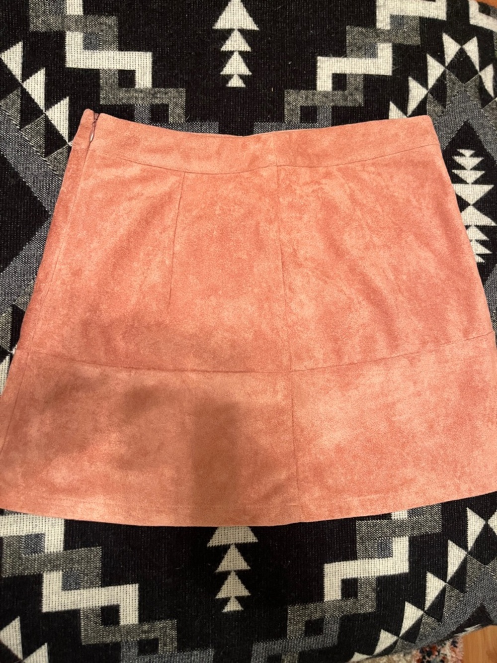 Lulu's Rose Suede-Look Mini Skirt